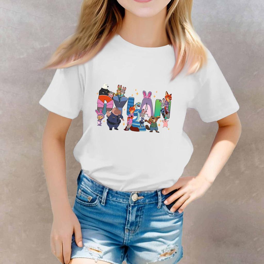 Toddler Girl Boy T-Shirts Kids Top Boys And Girls Printed Short Sleeved T-shirt