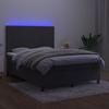 Vidaxl Letto Continentale Con Materasso E LED, Velluto Grigio, 140X200Cm