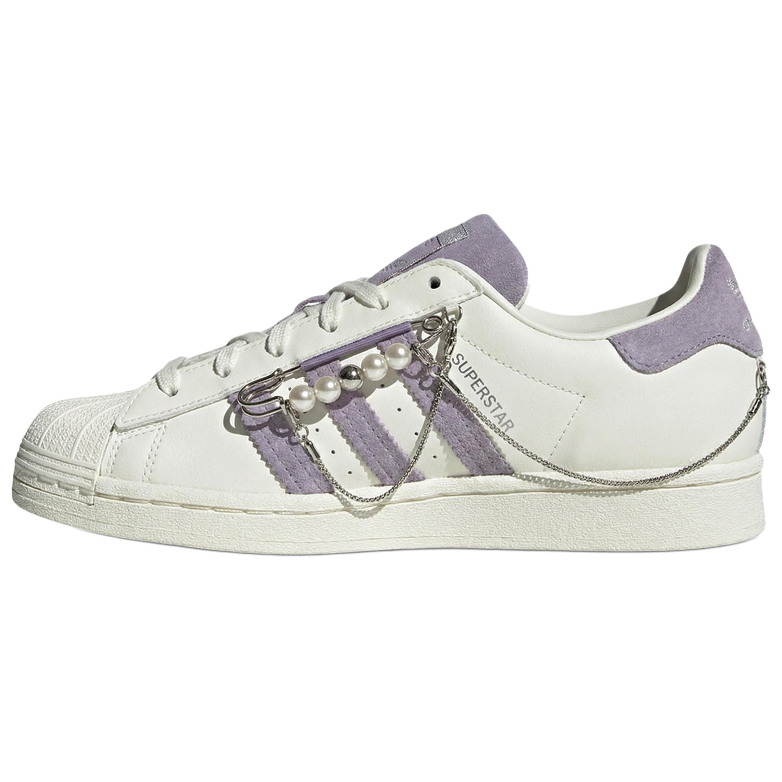 Adidas Originals Superstar SneakersShoes  White Purple  Women s GZ3389 36.5