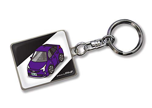 MKJP Custom Keychain Toyota Prius Modellista 2 ZVW50 Base: Black Car Color: Purple