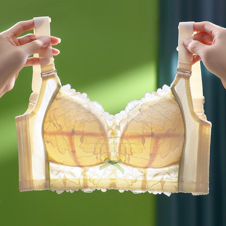 Thin Non Steel Ring Bra Women's Latex Bra Gathering Comfortable Breathable Anti Sagging Women's Push Up Bra