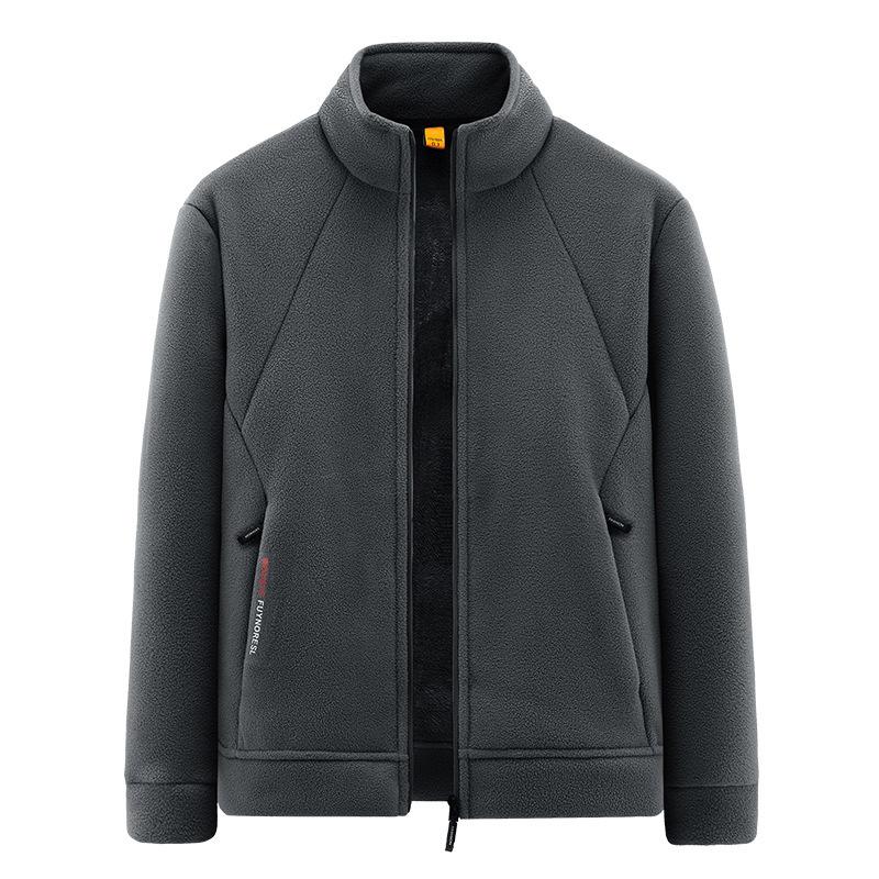 

Новая мужская куртка на весну, осень и зиму, утолщенная, с воротником-стойкой, повседневная M серый