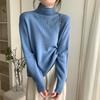 Solid-color Sweater Women's Fashion Korean-style Half Turtleneck Pullover Casual Loose Long-sleeved Knitted Sweater for Spring and Autumn
