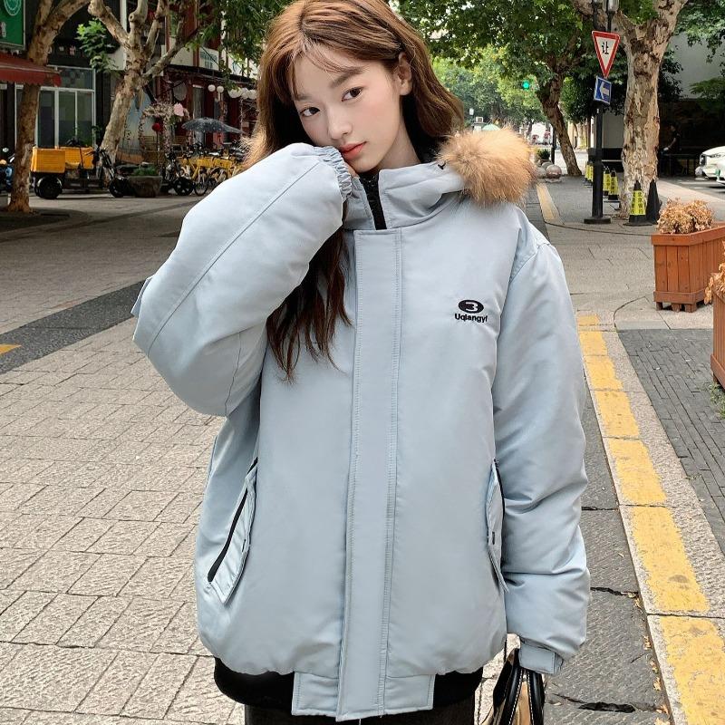 Fur collar tooling Parker cotton clothes women's short winter new loose hooded bread clothes women's coat