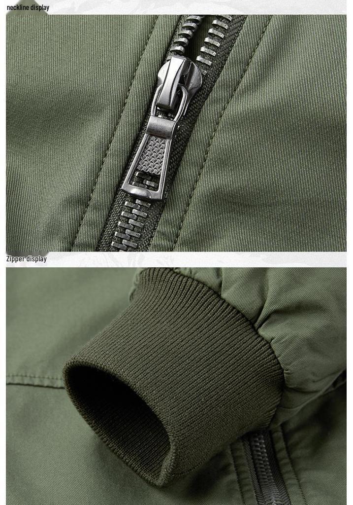 Men's Loose-Fit Cotton Baseball Jacket for Spring/Autumn