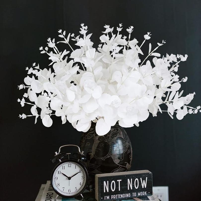 

4 Forks Money Leaves Artificial Plants Wedding Bride Bouquets Home Room Vases Garden Festival Table Halloween Diy Gift Box Decor 1pc білий