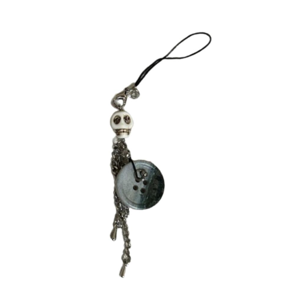 Vintage Skull Button Pendant Bag Decoration Phone Lanyards Fashion Y2K Phone Chain  Backpack