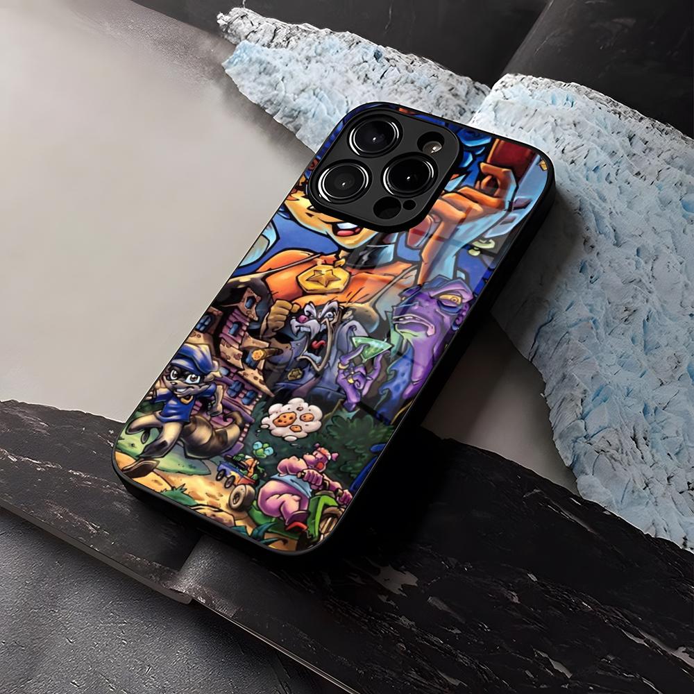 

Cartoon Sly Cooper Phone Case Tempered Glass For IPhone 16 13 14 12 15 11 Pro Max Plus Mini X XR SE2020 Coque iPhone 12 Mini
