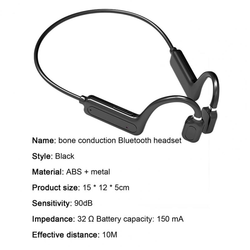G1-1 Bluetooth Headset Bone Conduction IPX5 Waterproof Ear-hook Wireless Sports Headset