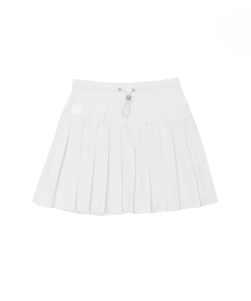 SLOUPLAY Mesh Pleated Skirt (White)