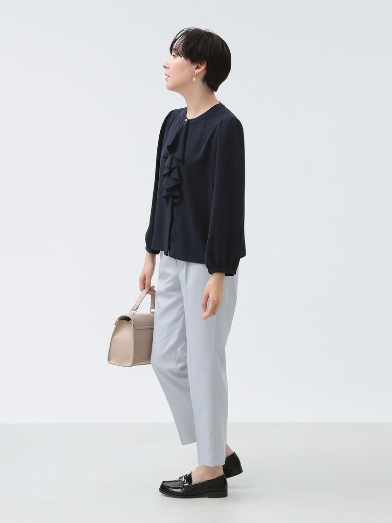 LIFE STORE by BEAMS Navy Front Ruffle Blouse BMING Women's (S-L)