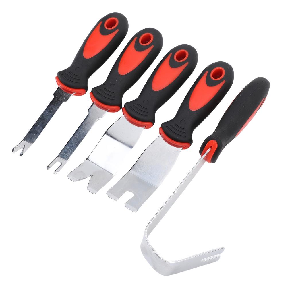 5 PCS Car Trim Removal Tool Kit Stainless Steel Auto Clip Fastener Remover Pry Tool Set for Vehicle Upholstery Door