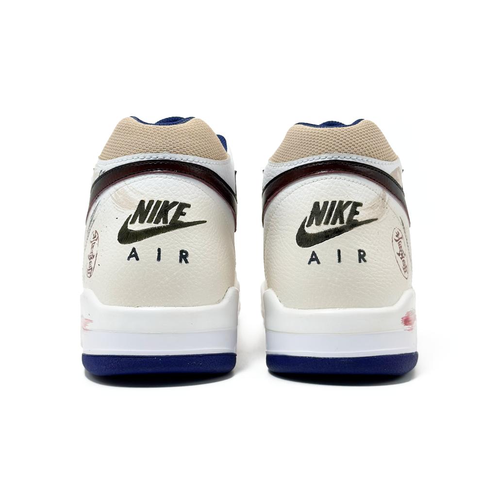 Nike Flight Legacy Dämpfung Abriebfeste Dämpfung, Verschleißfeste Mittelhohe Vintage Basketballschuhe Herren Ecru BQ4212-102(Team1416-)