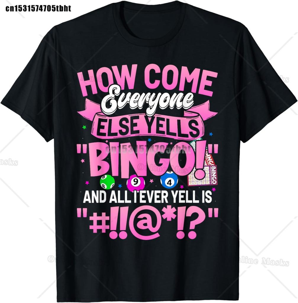Crazy Bingo Lady Shirt Funny Lucky Bingo Shirt Player Hobby Gambling Bingo Queen TShirt Fashion Street Cotton Tops Tees