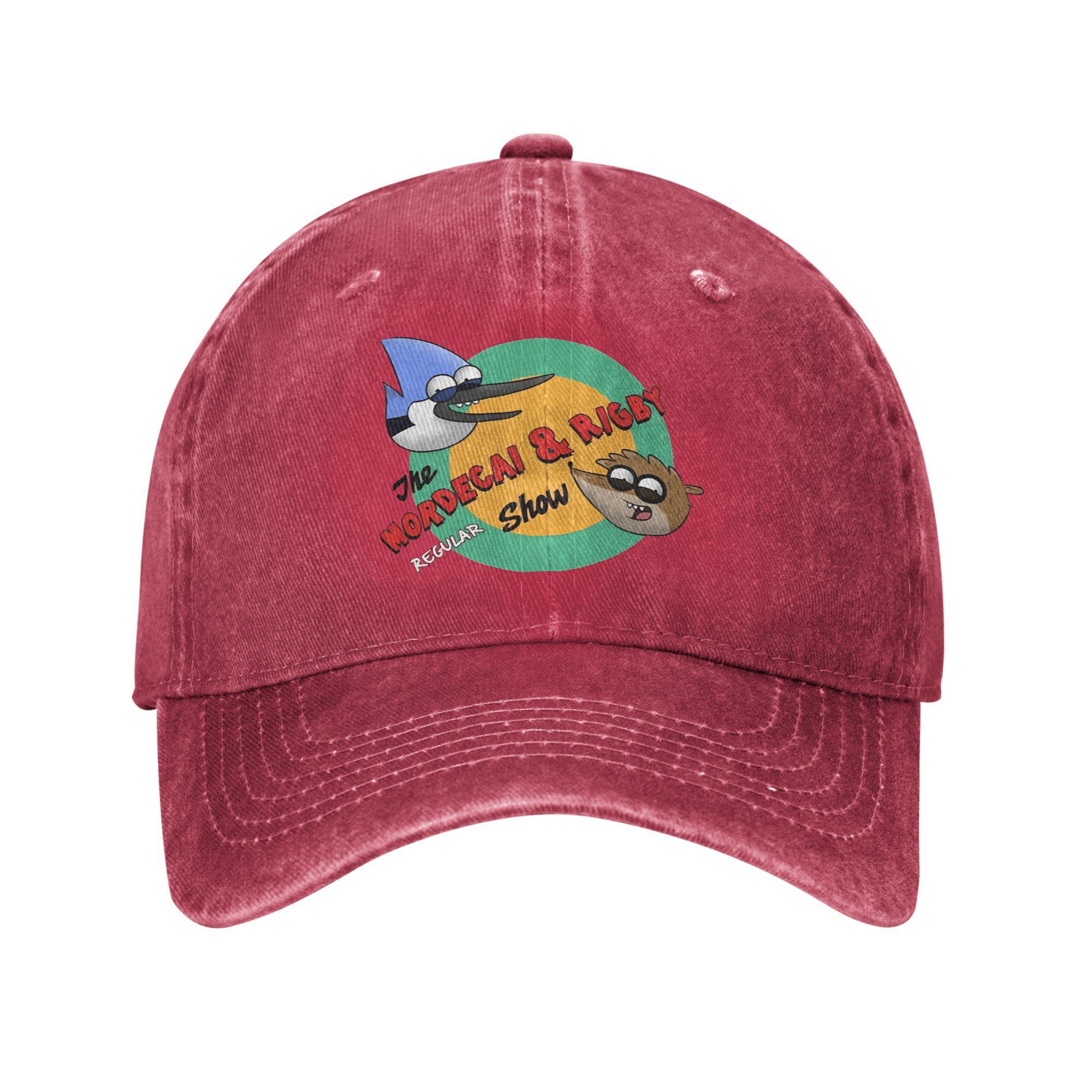 Washed Baseball Cap The Mordecai & Rigby Regular Show Summer Trucker Hat For Unisex Fitted Retro Outdoor Sports Sun Snapback Cap One Size