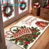 1pc, 2D Flat Printing, Christmas Season's Greetings Holiday Front Door Mat, Colorful Non-Slip, Machine Washable Mat, Suitable for Home Decor, Entrance