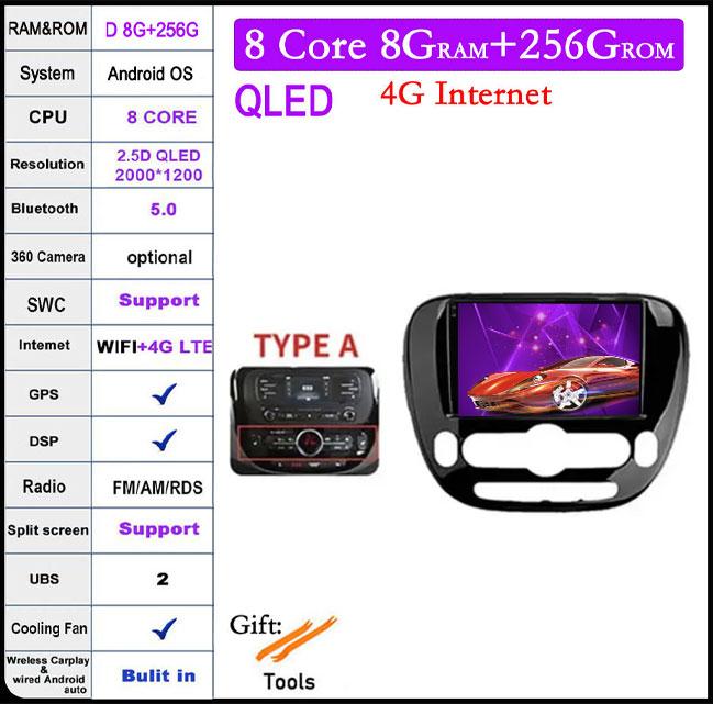 Android 14 For Kia Soul 2 2013-2019 Car Radio Multimedia Player GPS Navigaion DSP Screen