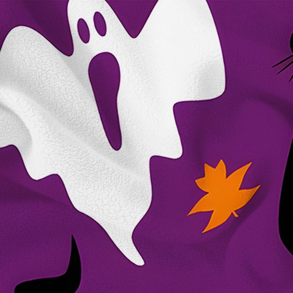 Purple Halloween Pumpkin Ghost Soft Flannel Blanket Breathable Warm Throw for Office Car Sofa Kids Room Birthday Xmas Gift