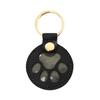Paw Shaped Keychain Faux Leather Dog Hair Storage Keychain Transparent Pet Hair Souvenir Refillable Keyring Memorial Gift