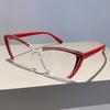 Fashionable Retro Color Blocking Reading Glasses Women New Fashionable Personalized Cat Eye Correction Anti Blue Light Eyeglass