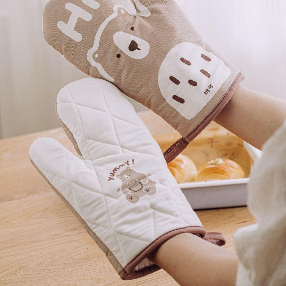 Non-slip Oven Glove Anti-scald Insulation Pad Kitchen Cooking Mitts Microwave Glove  Home