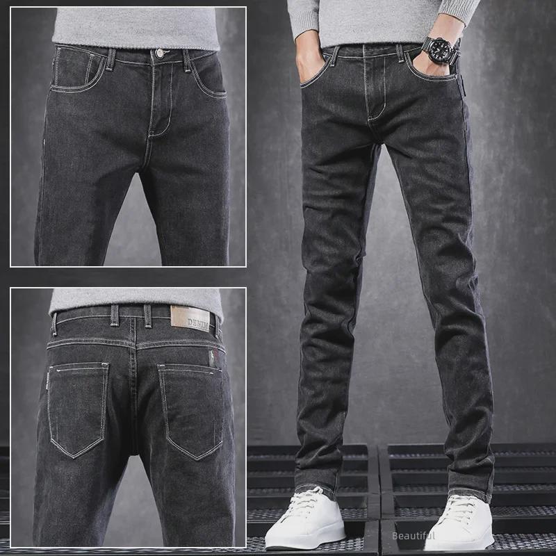 Men's Slim-Fit Multi-Color Jeans: Versatile, Comfortable Spring Pencil Pants