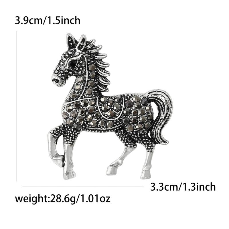 Vintage Court Style Enamel Galloping War Horse Brooches Pins For Women Clothing Accessories Men Fashion Suit Lapel Corsage