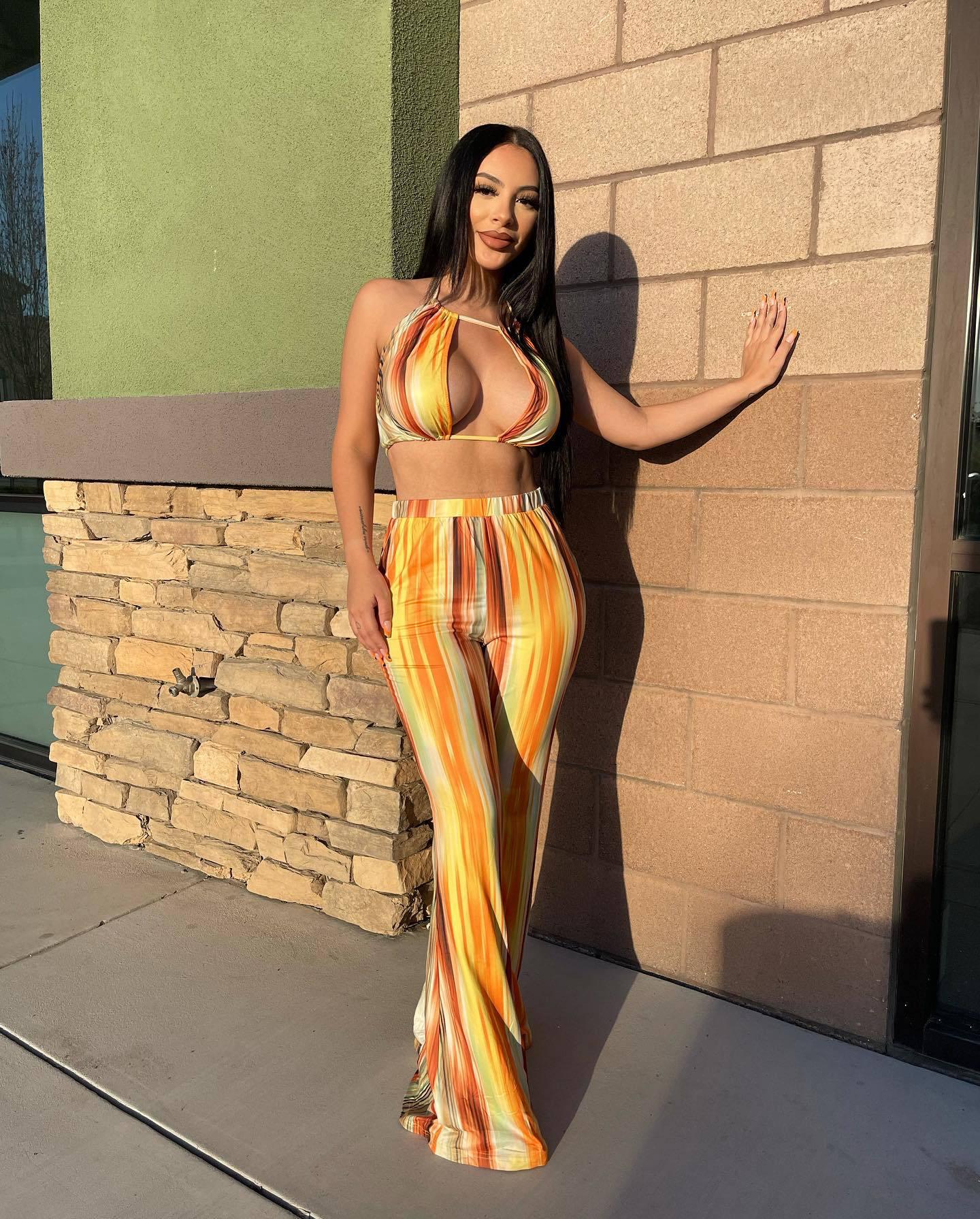 

Европейский и американский женский комплект из двух предметов с принтом - Горячая распродажа моды Medium жёлтый