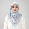 Blumenmuster Wellen Viskose Quadratisches Tuch Muslimische Hijabs Baumwoll Kopftuch Damenmode Malaysia Taschentuch Foulard 110*110cm