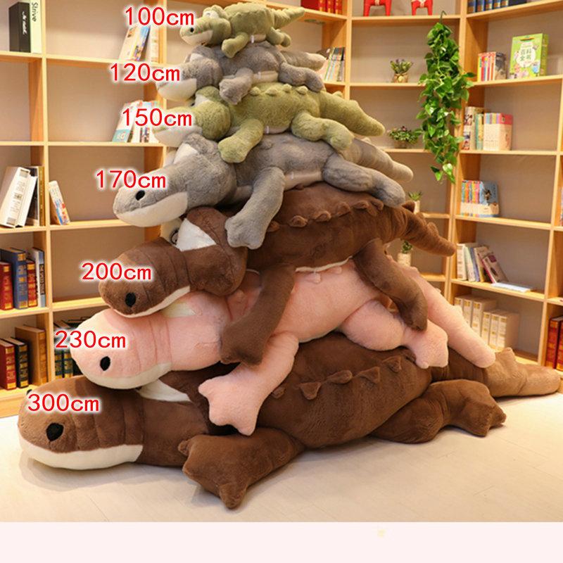 60-150cm New Alligator Plush Toys Lifelike Stuffed Animal Soft Plush Crocodile Piushion Filled Pillow Cushion For Girl Kids Gift