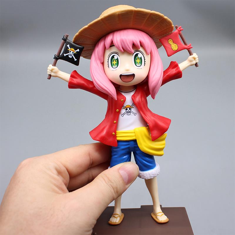 18cm Anya Forger Action Figure Cos Luffy Straw Hat Kawaii Doll Statue Model Collection Toy Gifts