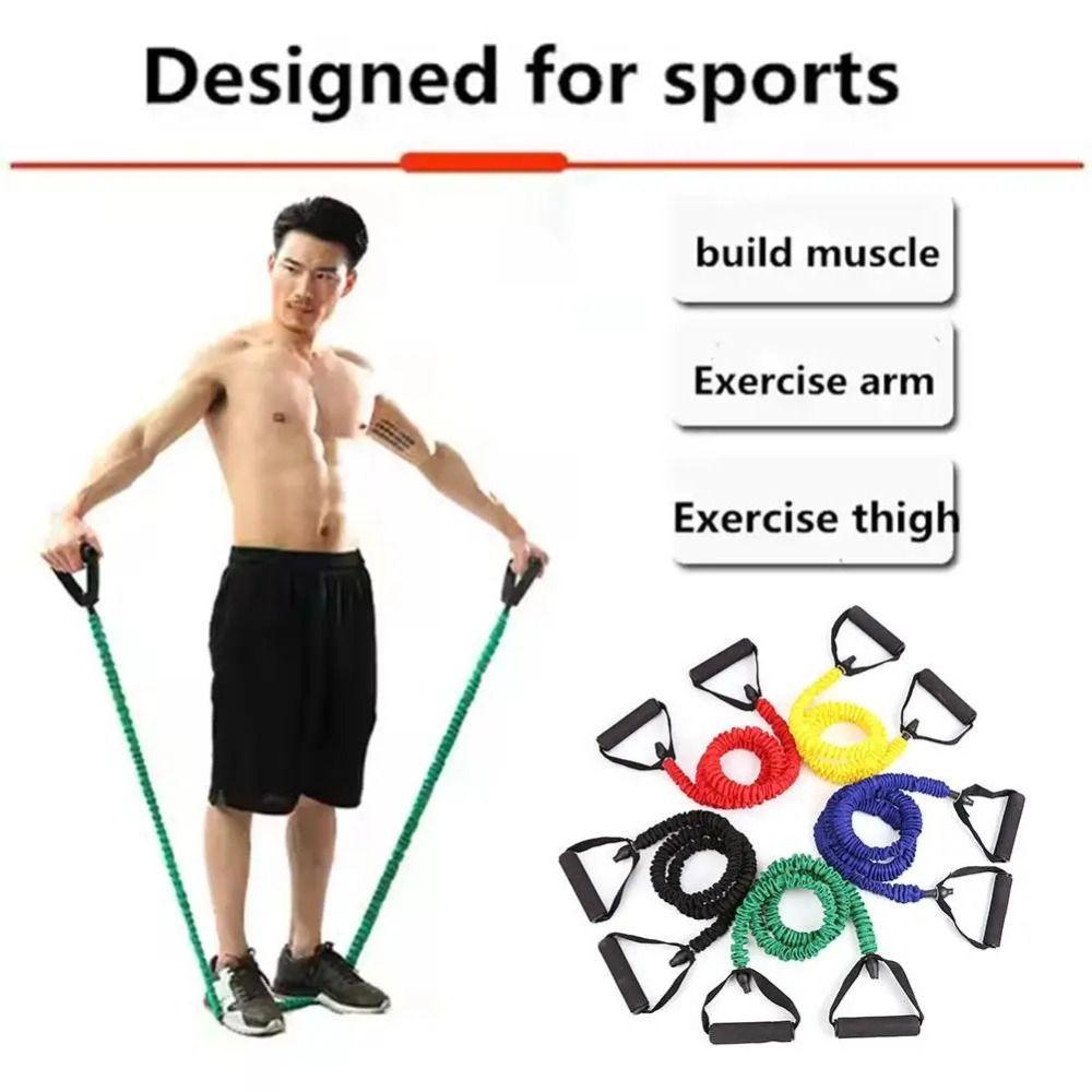 With Handle Fitness Resistance Bands Pull Rope Exercise Cord Stretch Bands  Fitness Equipment