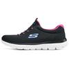 Skechers Scarpe Casual Basse Ammortizzanti Traspiranti Versatili Comode Donna sneaker Nero Rosso 12980-BKHP