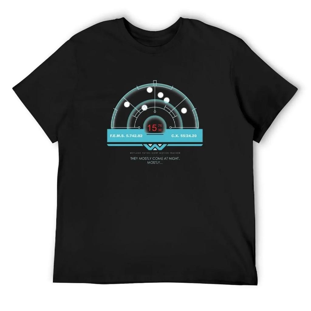 Aliens Motion Tracker T-Shirt, Anime-Figuren, individuell gestaltete blaue Streetwear-T-Shirts aus schwerem Material für Herren