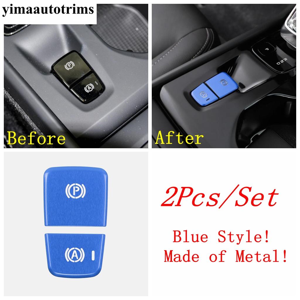 Electronic Hand Brake P Button Sequin Decoration Protection Cover Trim For VOLVO XC40 2018 - 2025 Metal Accessories Interior Kit