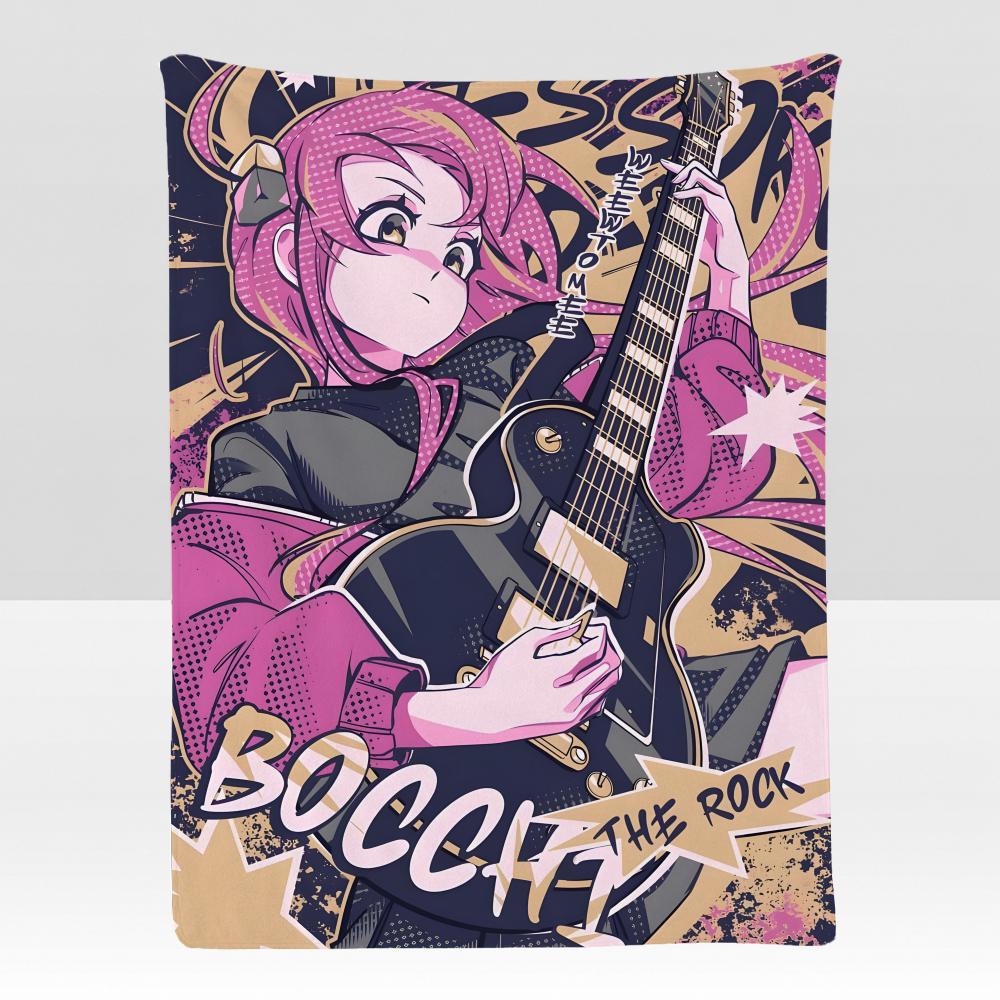 anime BBocchi RRock Throw Soft Flannel Blanket for Bed Bedroom Sofa Picnic Throw Skinfriendly Breathable Gift Cover