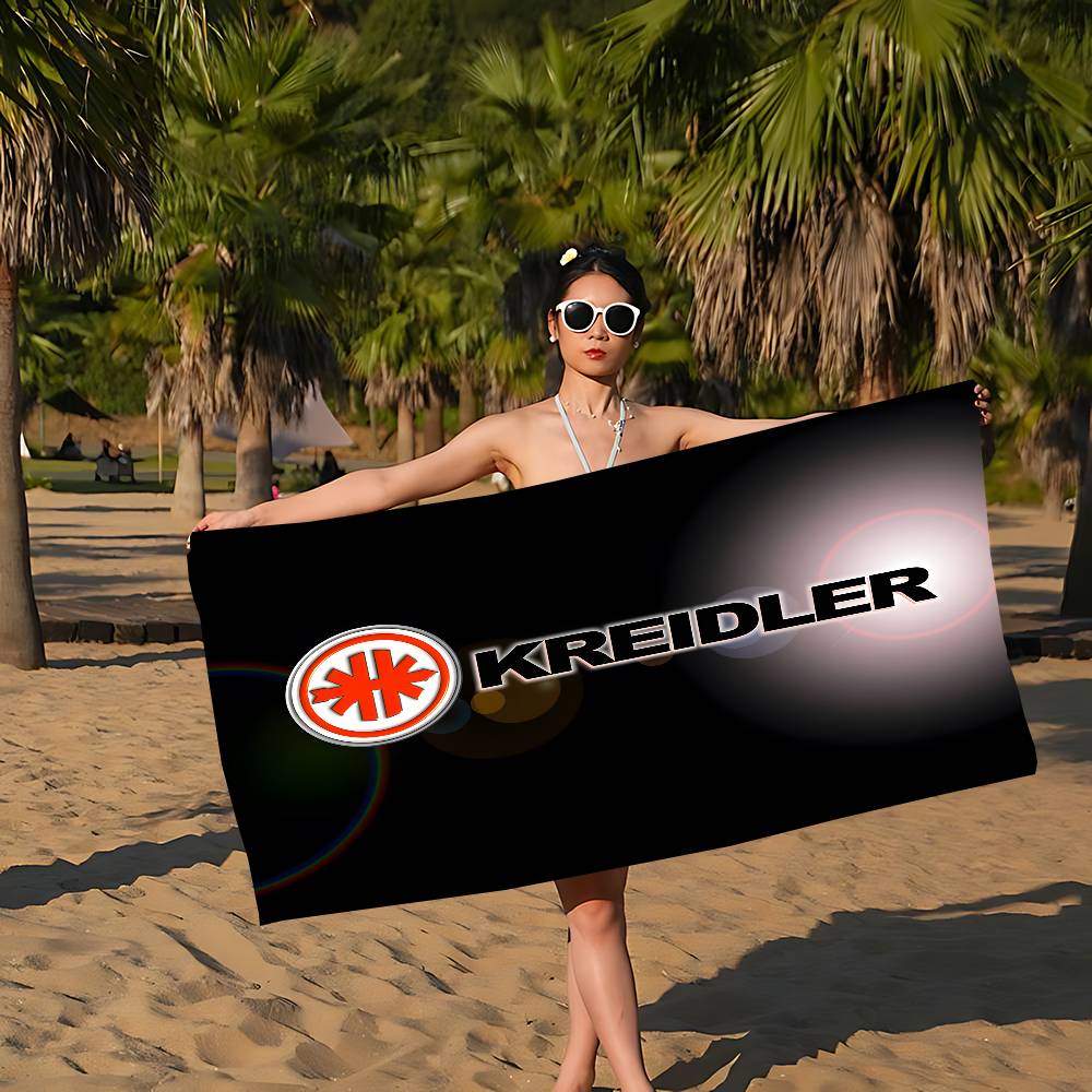 Serviette de Plage Microfibre Logo K-Krei-Dler Absorbante Séchage Rapide Douce Serviette de Yoga Natation Station Balnéaire Alpinisme
