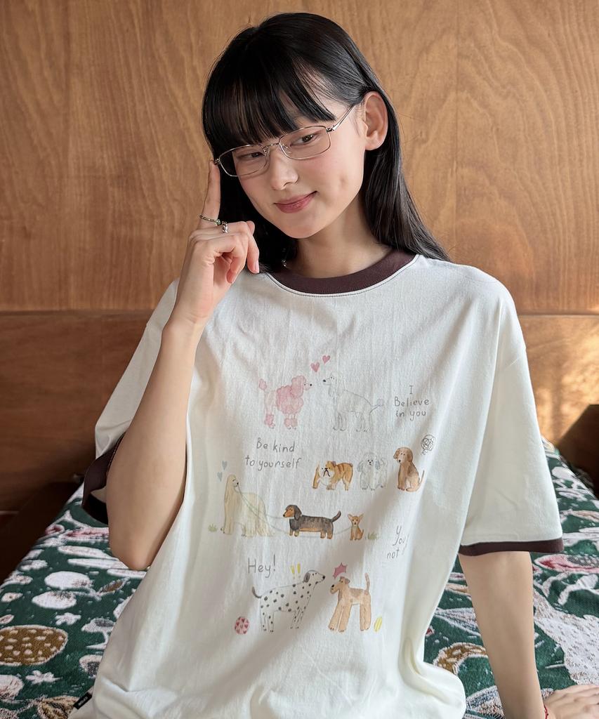 CPGN STUDIO Cozy Puppy Ringer Tea Cream
