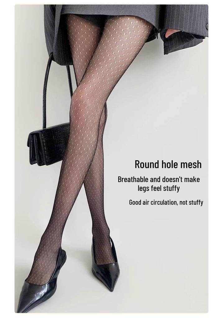 Ultra-Thin Breathable High Elastic Anti-Snag Black Tights with Seamless Crotch