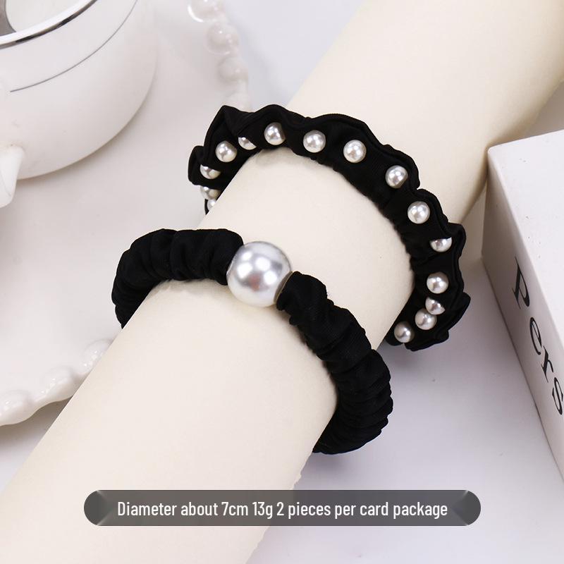 Exquisite Pearl Scrunchie: Durable, High-Elastic Hair Tie for Women’s Ponytails