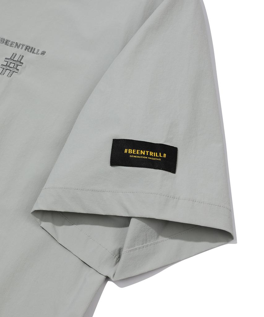 Beentrill Woven Tech Mandarin Collar Anorak Jumper (Light Gray)