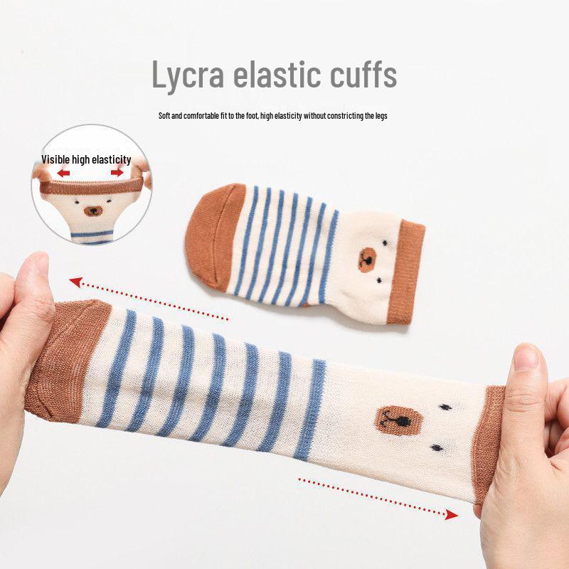 Baby Cartoon Anti-Slip Indoor Socks - Cotton, Thin, Ideal for Spring/Summer