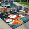 1pc Christmas Themed Rug, Santa Claus and Snowman Print, Bedside Carpet, Non slip Laundry Room Mat, Machine Washable Water Absorbing Entranc