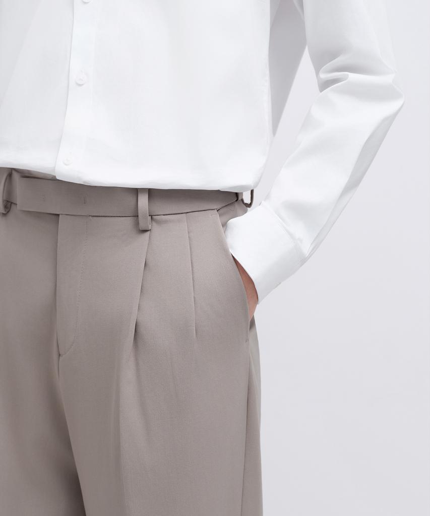 MUSINSA STANDARD Real Wide Hidden Elastic Waist Slacks [Light Beige]