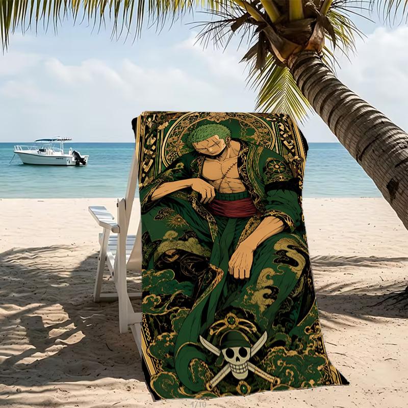 Beach Towel with One Piece Zoro Pattern - Soft,absorbent,machine Washable Lightweight&Modern,swimming,Travel Essentials