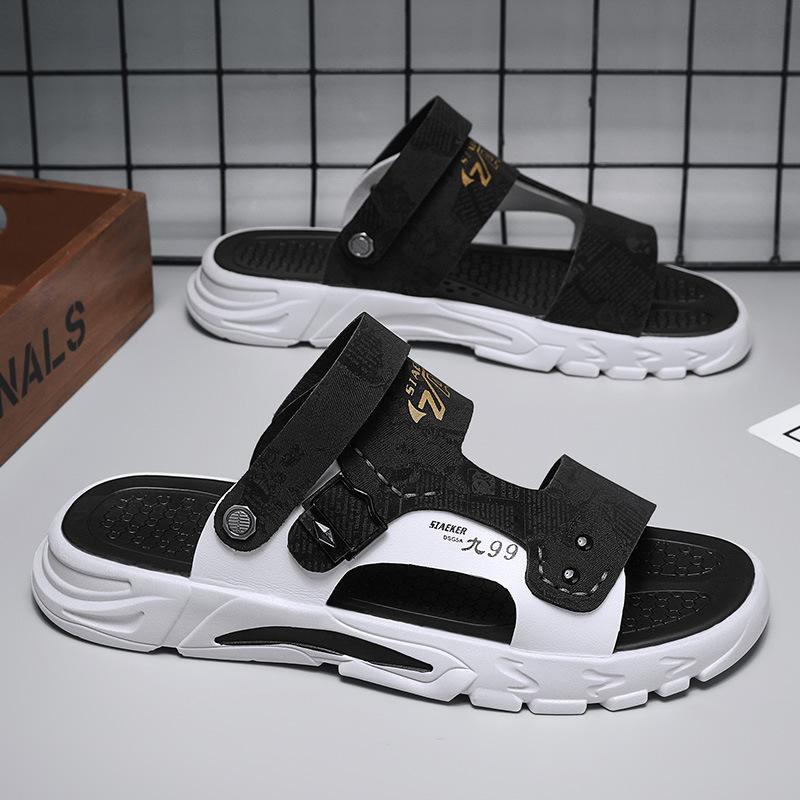 

Sandals men s outer wear 2024 new summer popular dual-purpose non-slip winter sports driving beach cool slippers tide 44 чорний