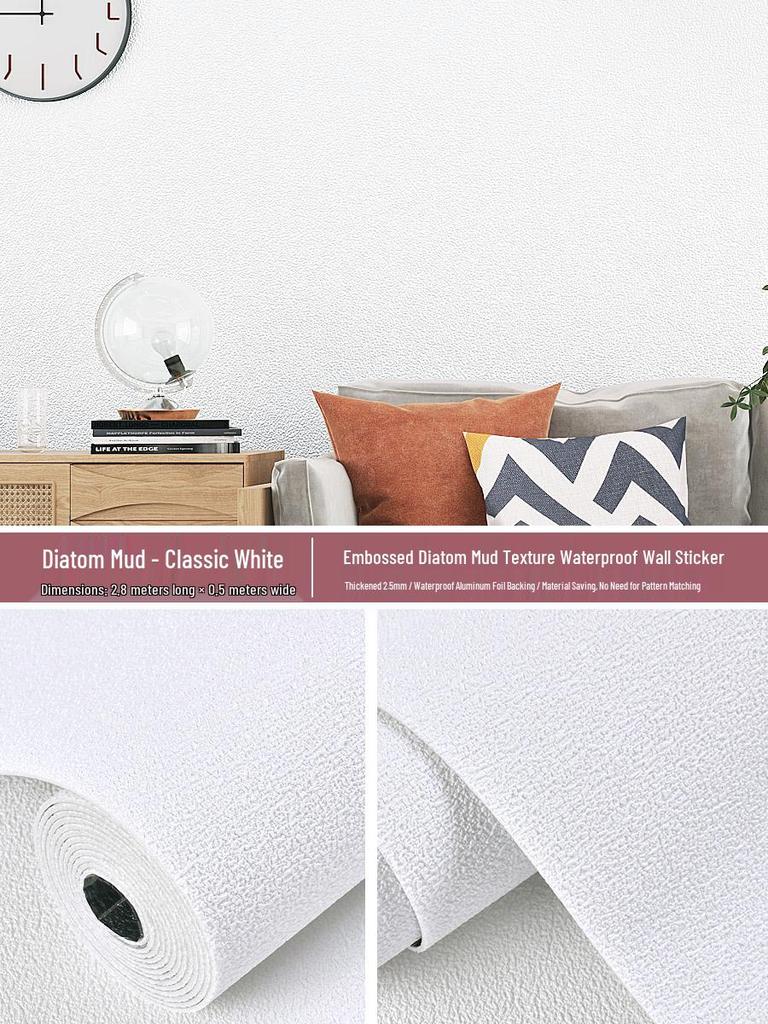 3D Self-Adhesive Linen Wallpaper: Thickened, Moisture-Proof, Light-Blocking, Thermal Insulation, Fire Retardant Aluminum Foil.