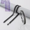 Retro Black Cuban Chain Bracelet Necklace with Multiple Chains Options