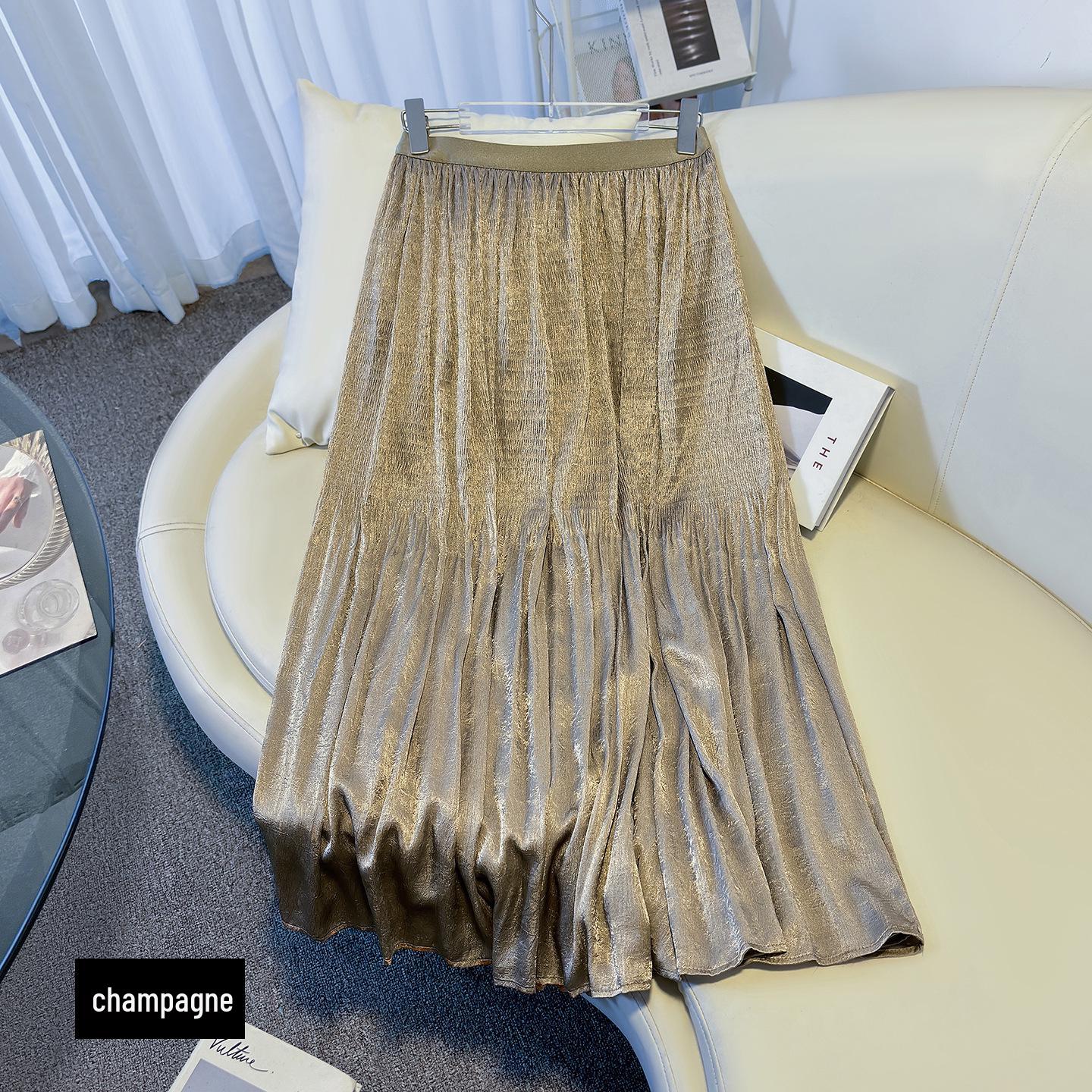 

Off-White Flowing A-Line Long Gauze Skirt - Women s Popular Spring/Summer 2026 Style 28/L for 106-115 jin шампанского