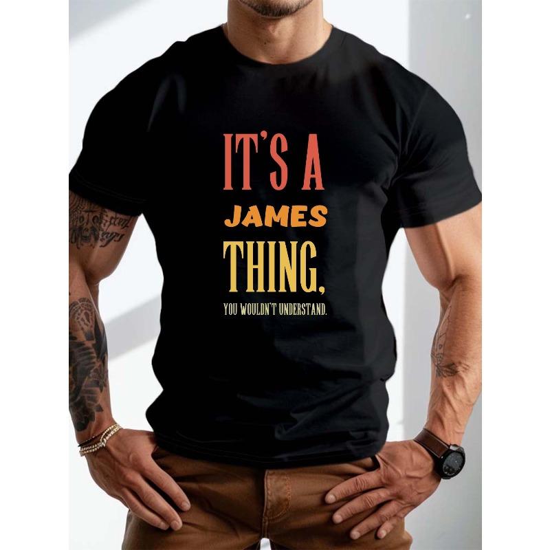 

Plus Size Men s Novelty LETTER JAMES THING Print T-shirt, Casual Fashion Tee, Street Style Short Sleeve Crew Neck Shirt - Men... S разноцветный
